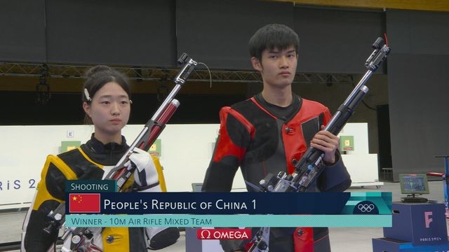 【奧運直擊】國家隊盛李豪與黃雨婷混合團體10米氣步槍奪金