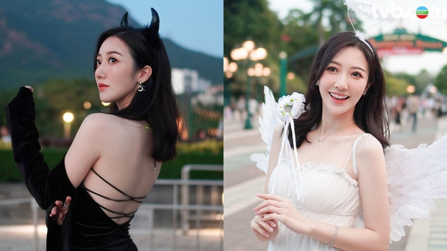 何依婷大玩Cosplay 純情天使 VS 暗黑惡魔 騷白滑美背夠煞食