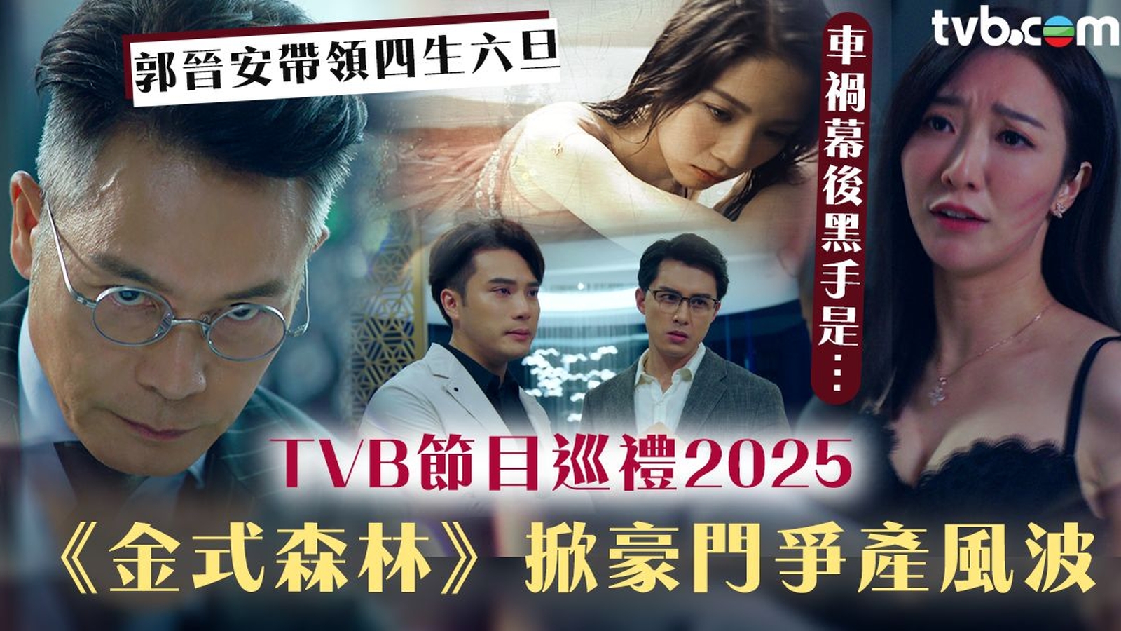 TVB節目巡禮2025《金式森林》郭晉安率四生六旦引爆家族爭鬥！陳曉華何依婷濕身搏盡鬥搶